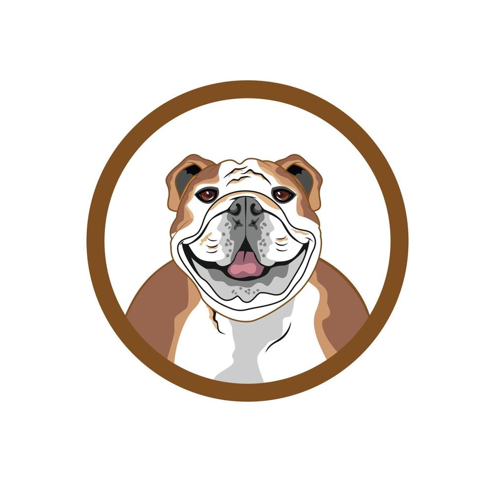 Pitbull cane icona logo avatar logo design vettore