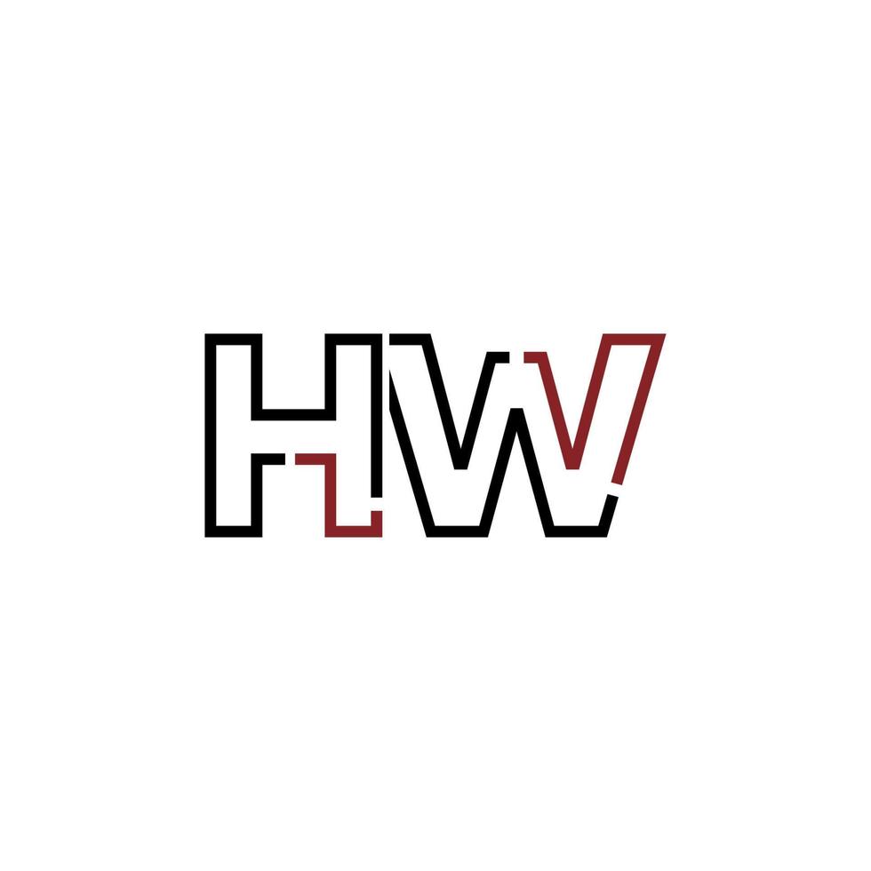 astratto lettera hw logo design con linea connessione per tecnologia e digitale attività commerciale azienda. vettore