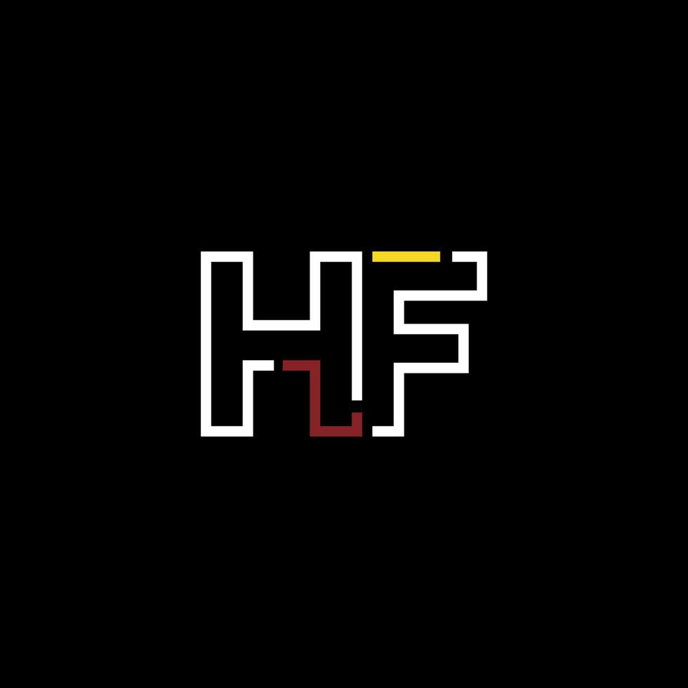 astratto lettera HF logo design con linea connessione per tecnologia e digitale attività commerciale azienda. vettore