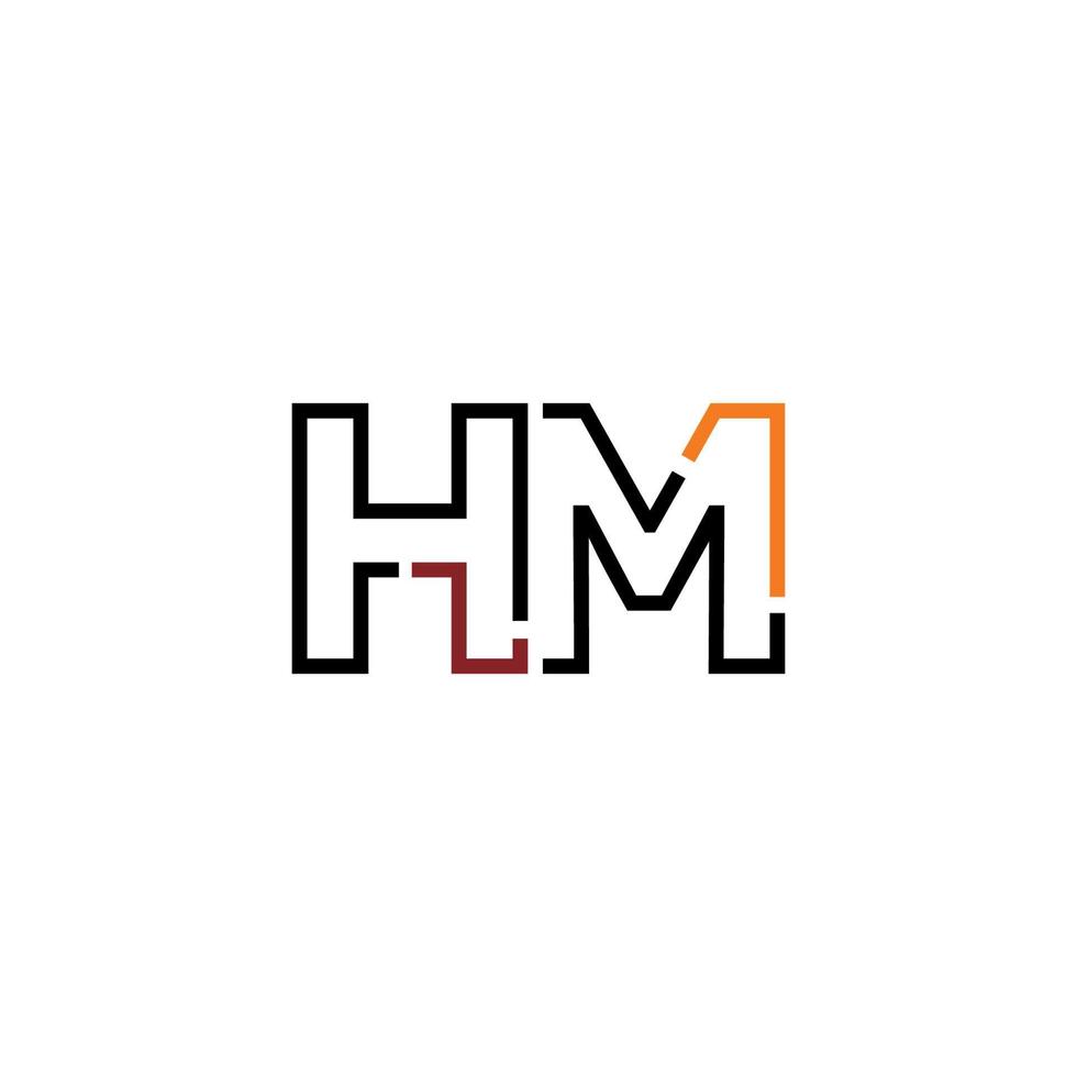 astratto lettera hm logo design con linea connessione per tecnologia e digitale attività commerciale azienda. vettore