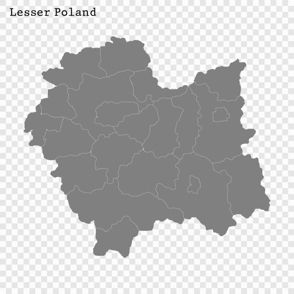 alto qualità carta geografica di voivodato di Polonia vettore
