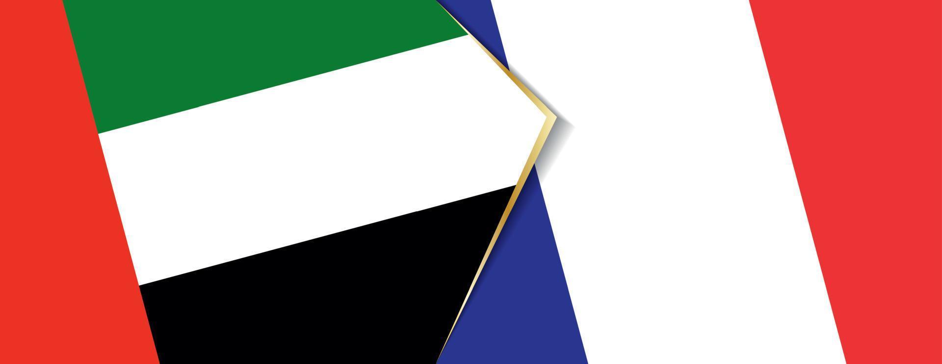 unito arabo Emirates e Francia bandiere, Due vettore bandiere.