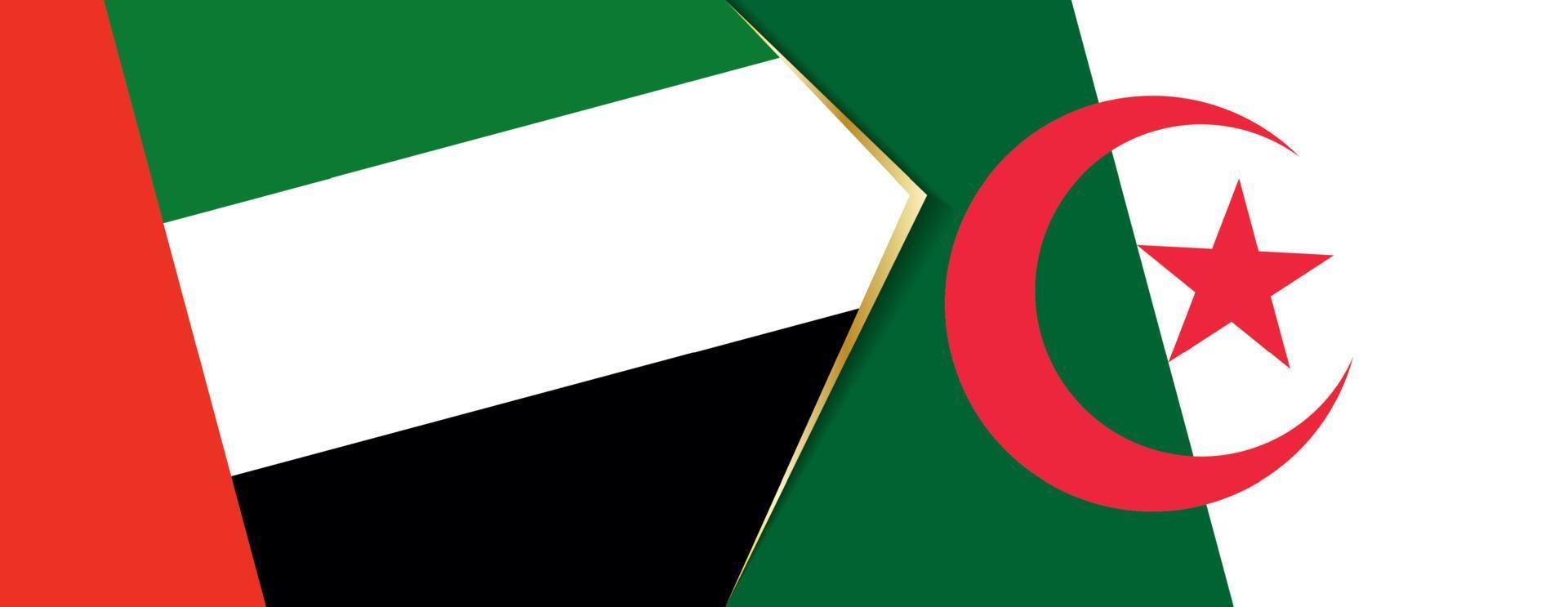 unito arabo Emirates e algeria bandiere, Due vettore bandiere.