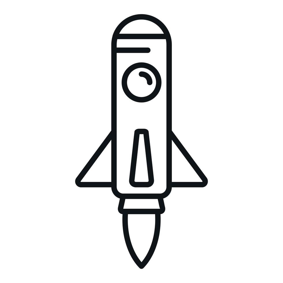 navicella spaziale lanciare icona schema vettore. spazio razzo vettore