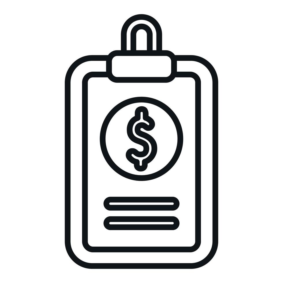 i soldi tavola icona schema vettore. banca finanza vettore