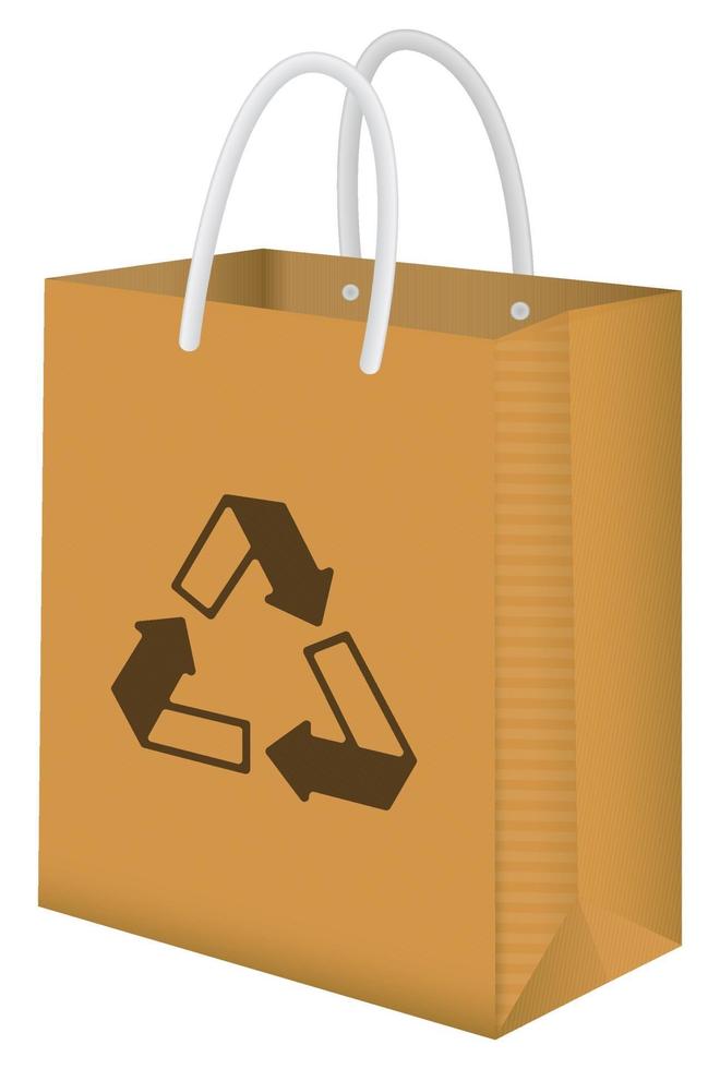 sacchetto di carta riciclato marrone vettore