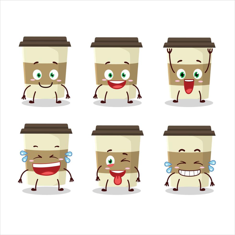 cartone animato personaggio di caffè tazza con Sorridi espressione vettore