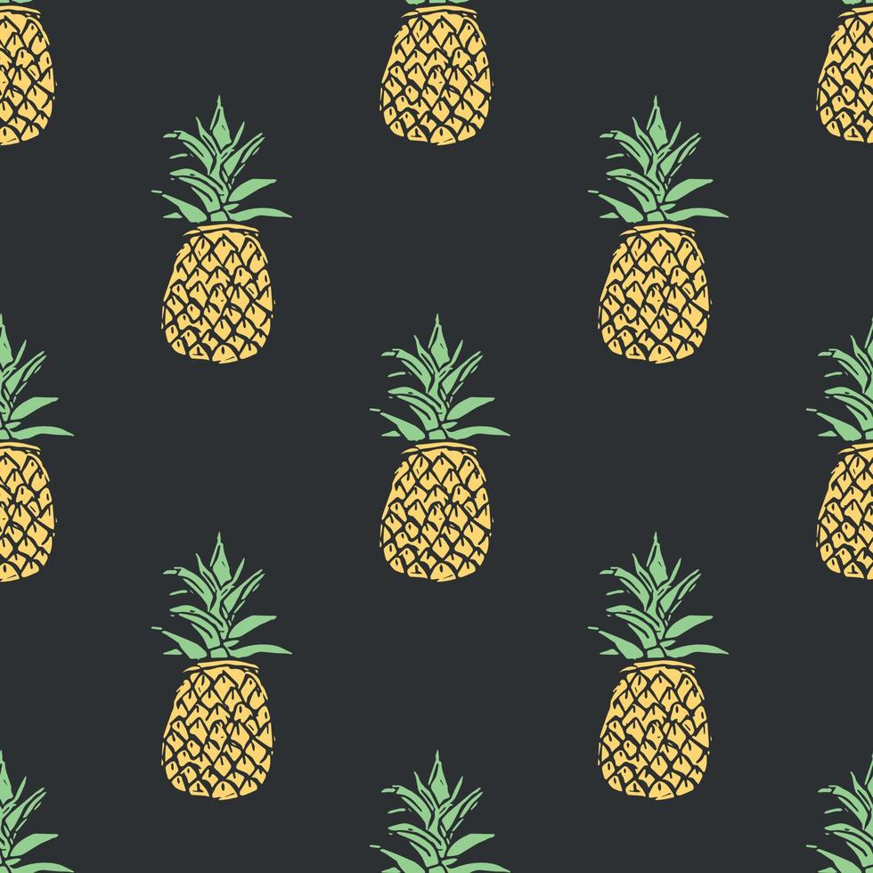 senza soluzione di continuità ananas modello. scarabocchio vettore con ananas. Vintage ▾ ananas modello