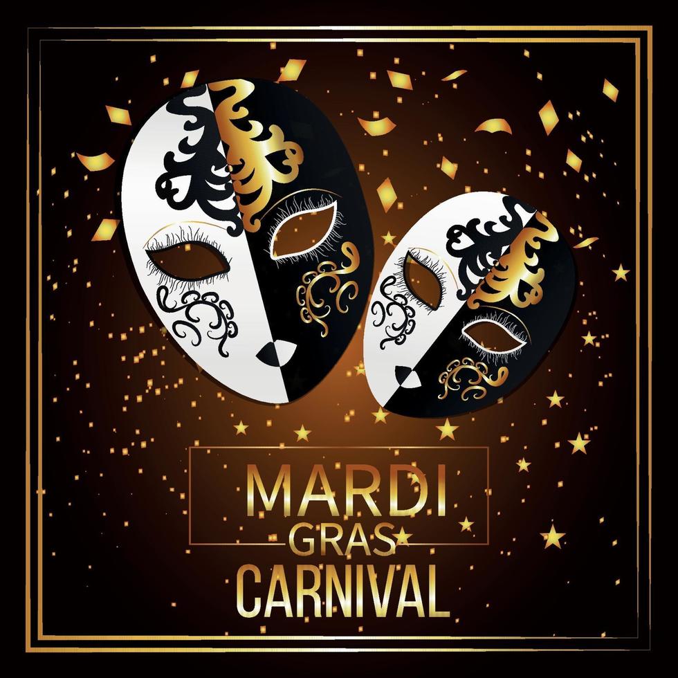 sfondo di celebrazione evento di carnevale con maschera realistica vettore