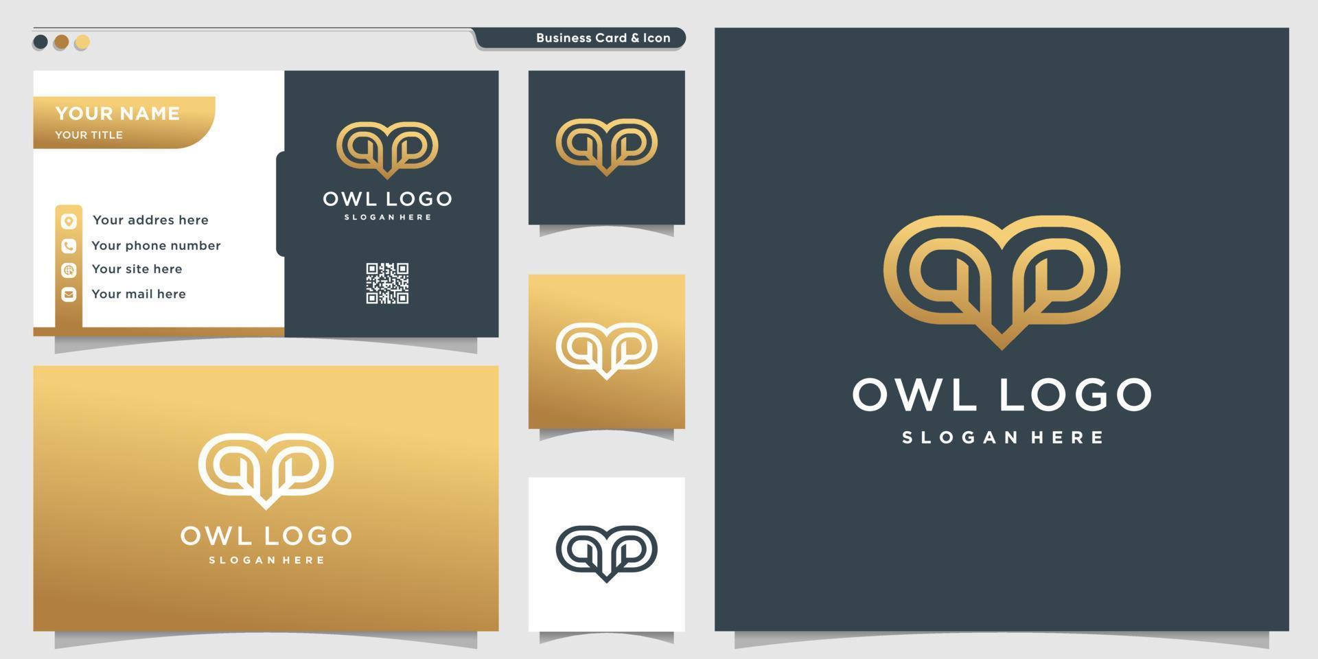 gufo logo design concetto con creativo stile concetto vettore