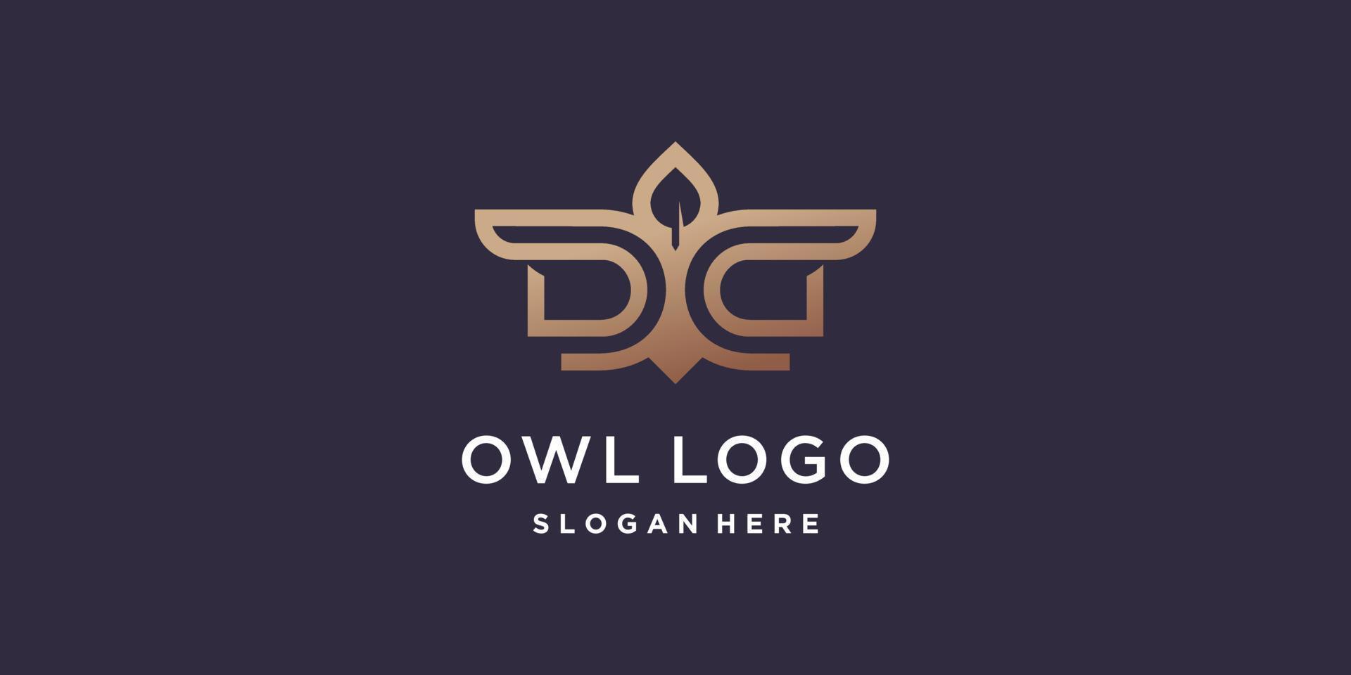 gufo logo design concetto con creativo stile concetto vettore