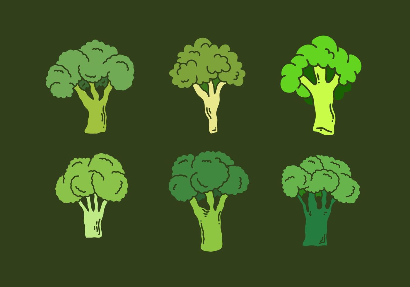 verde colore di broccoli impostato design vettore