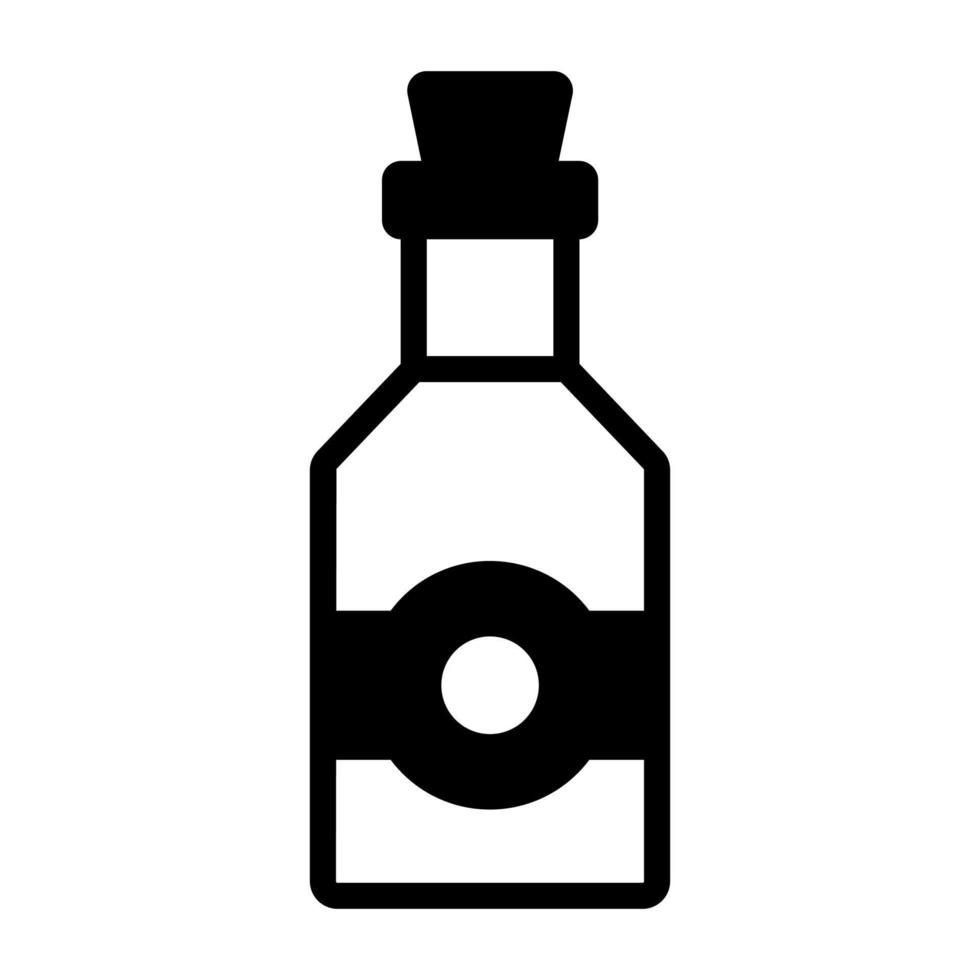 moderno e di moda stile vettore di vino bottiglie, modificabile icona