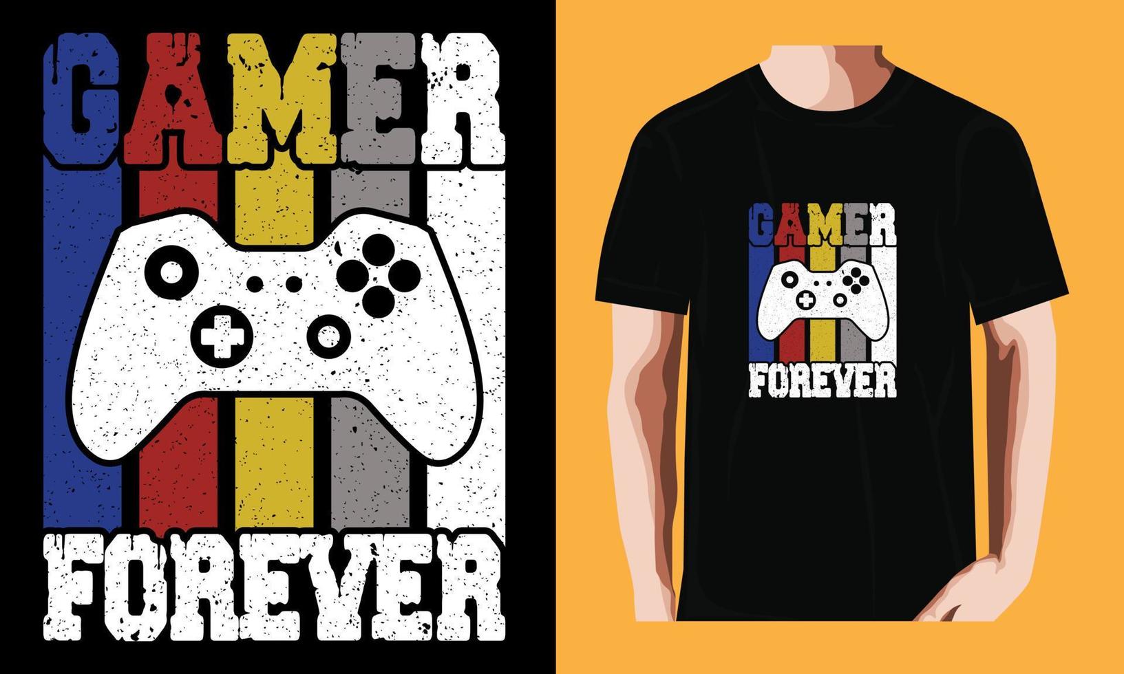 gamer per sempre t camicia design vettore