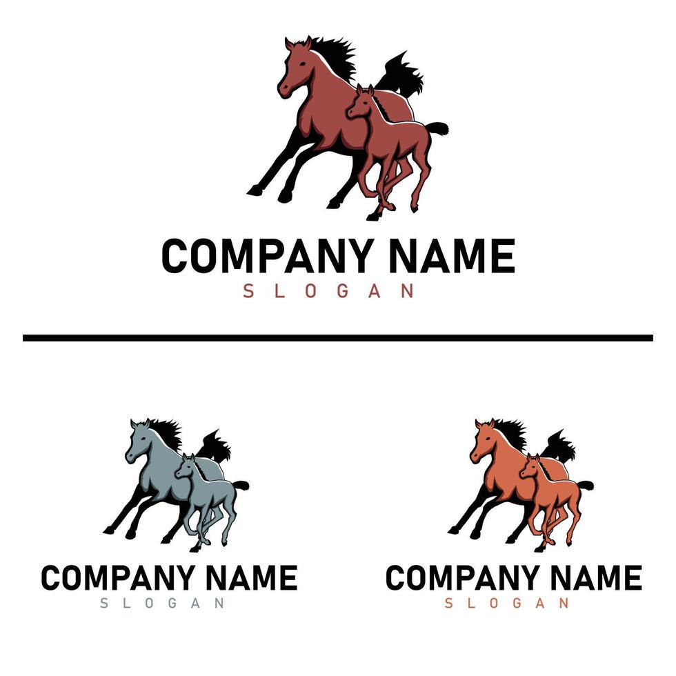 pmare e puledro logo, in esecuzione cavalla e puledro logo design , portafortuna logo , vettore illustrazione di cavallo