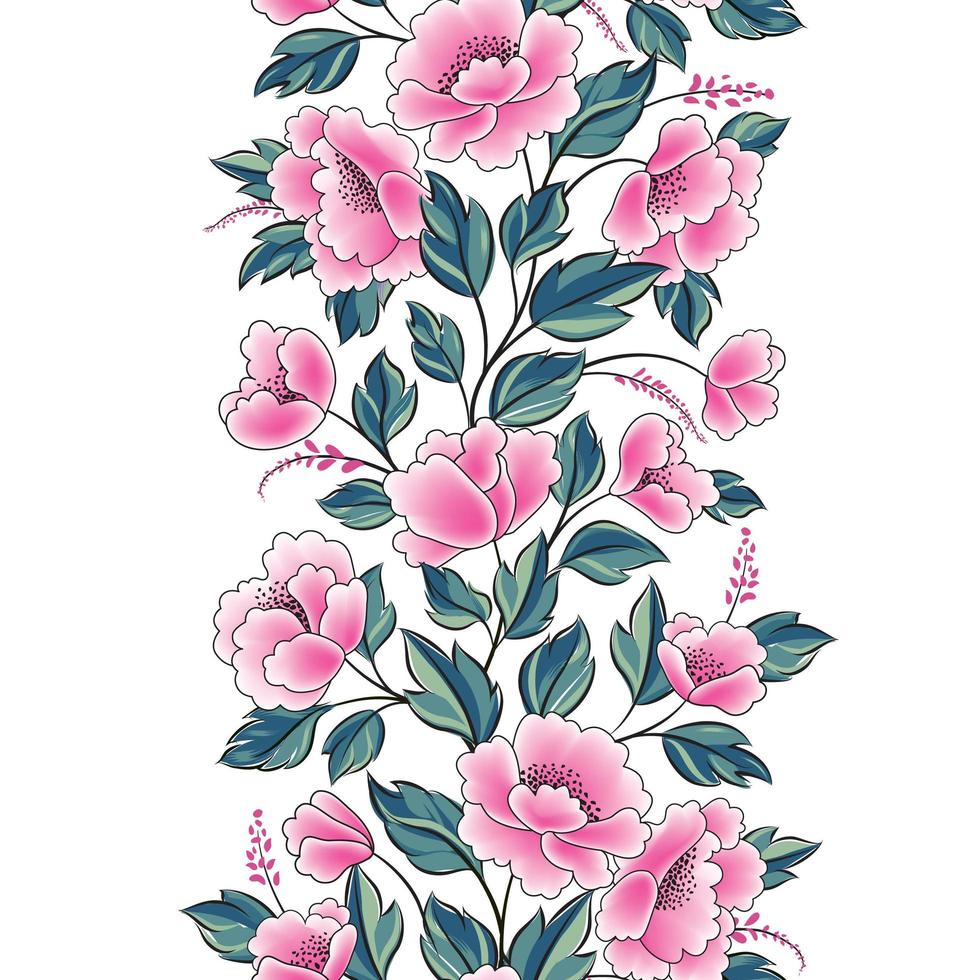 sfondo floreale. Bordo decorativo senza giunte della ghirlanda del mazzo del fiore della rosa fiorire primavera floreale biglietto di auguri design del telaio vettore