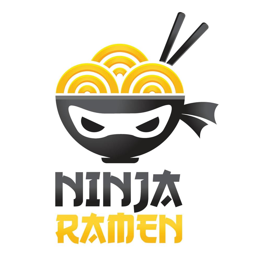 moderno vettore semplice ninja spaghetto logo design icona modello. giapponese ramen vettore illustrazione per marca, bar, ristorante, sbarra. isolato su bianca sfondo