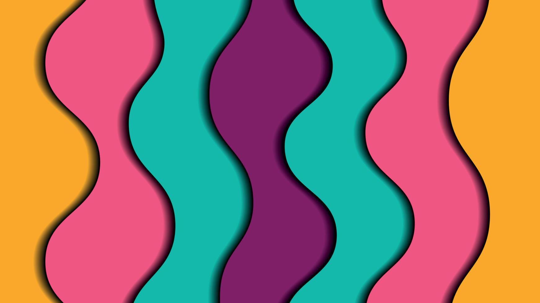 Multi stratificato colorato ondulato sovrapposizione 3d carta intagliare tagliare su stile forme design disposizione astratto sfondo realistico sollievo intaglio arte vettore