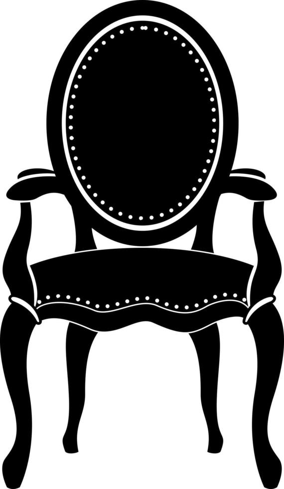 nero silhouette di un' Vintage ▾ sedia vettore