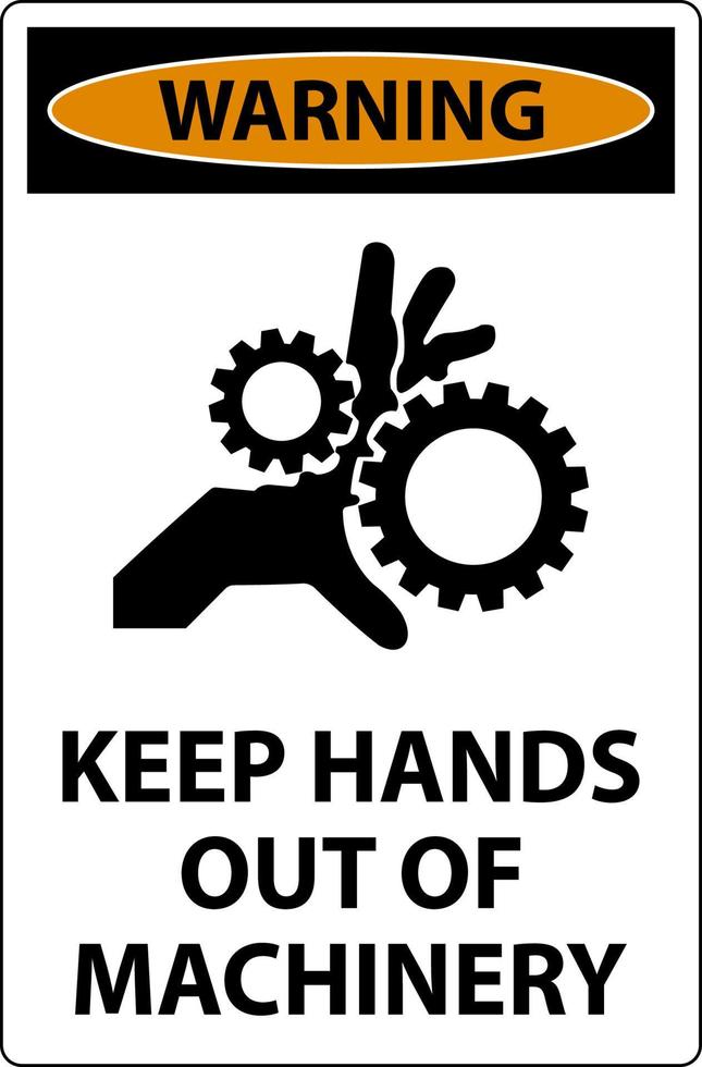 avvertimento cartello mantenere mani su di macchinari vettore