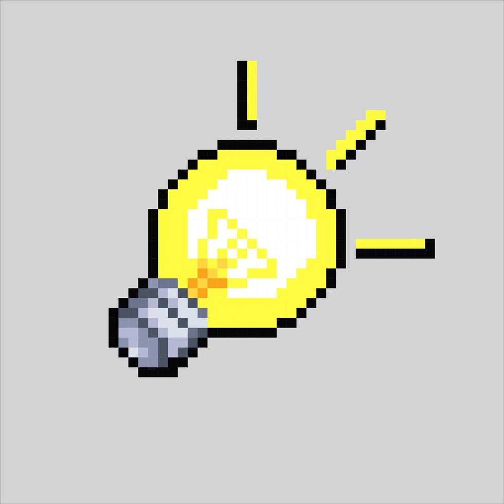 pixel arte illustrazione leggero lampadina. pixelated leggero lampadina icona. splendente leggero lampadina icona pixelated per il pixel arte gioco e icona per sito web e video gioco. vecchio scuola retrò. vettore