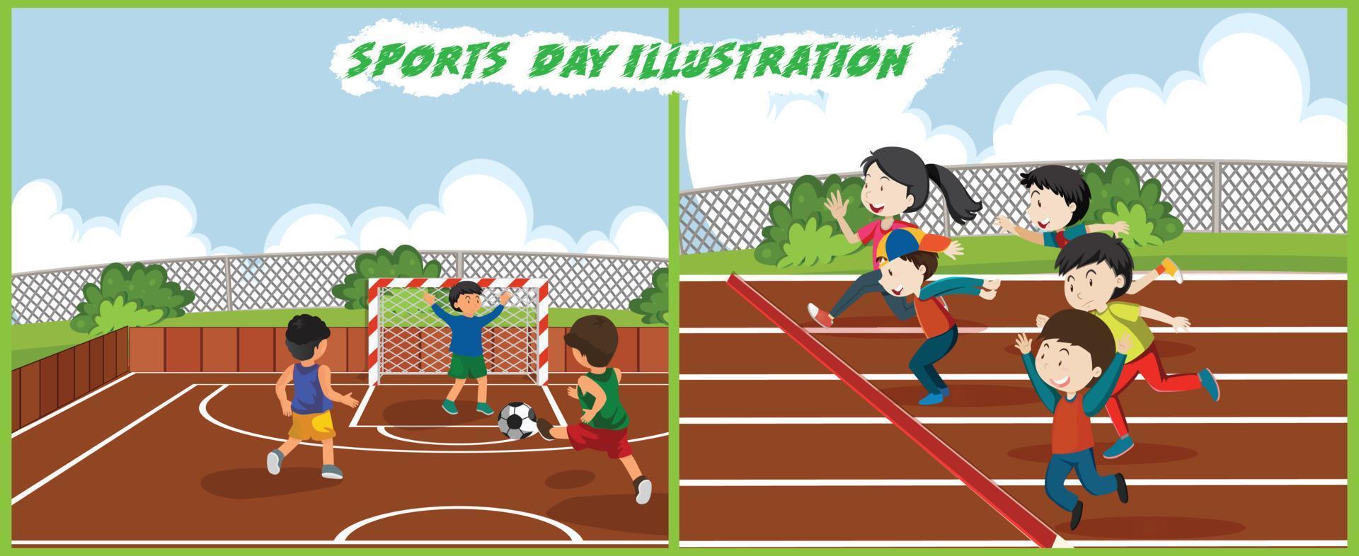 scuola gli sport giorno illustrazione vettore