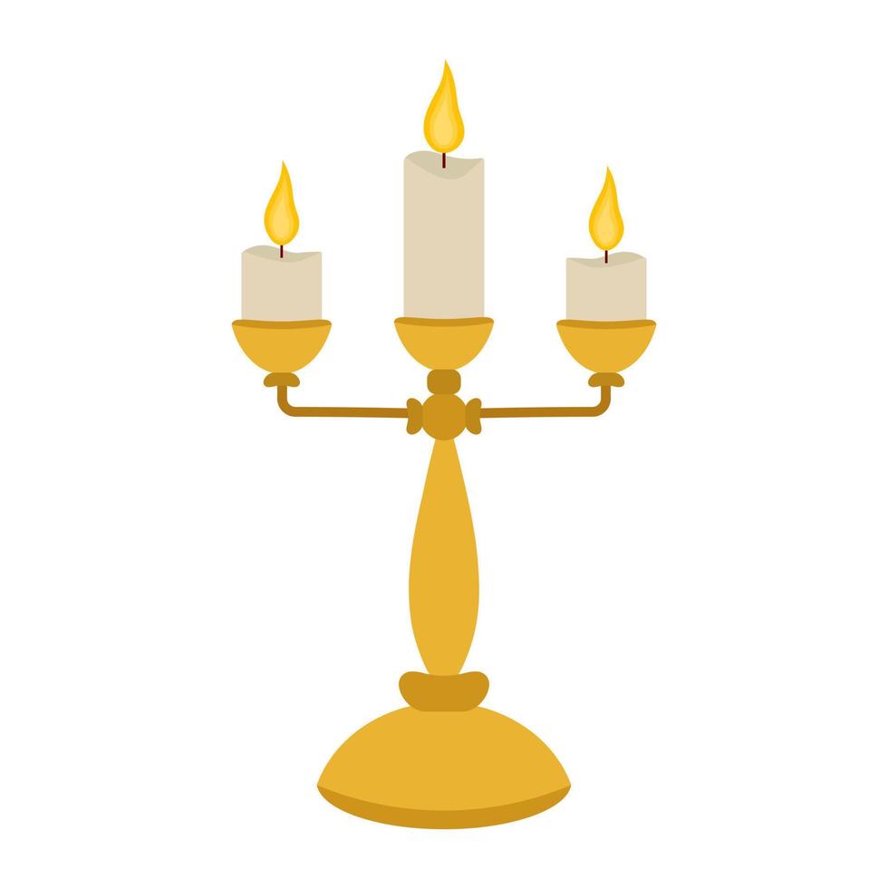 candeliere e tre candele, vettore illustrazione