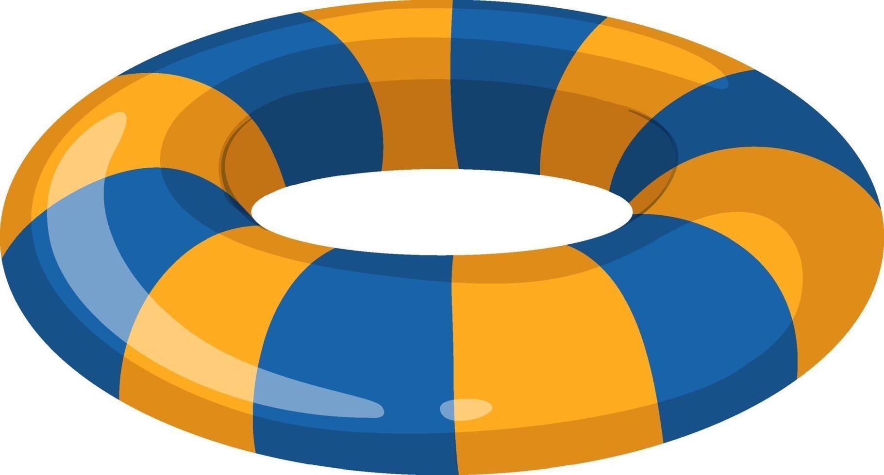 anello di nuoto a strisce blu e giallo isolato vettore