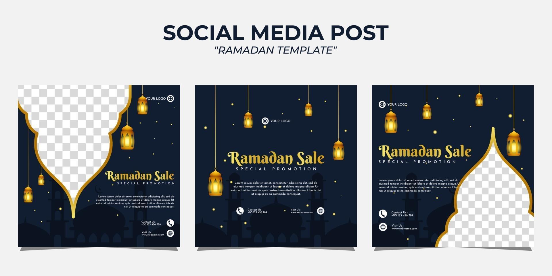 modello di post sui social media di vendita di ramadan vettore