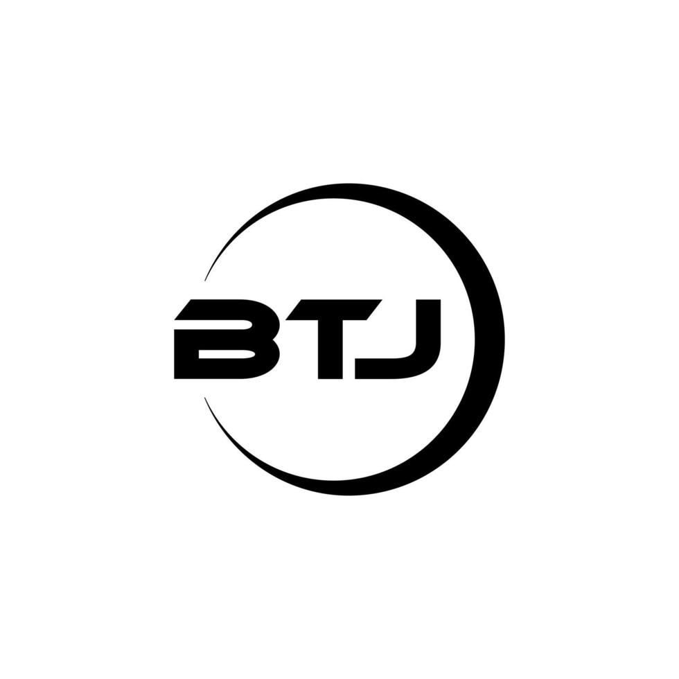 btj lettera logo design nel illustrazione. vettore logo, calligrafia disegni per logo, manifesto, invito, eccetera.