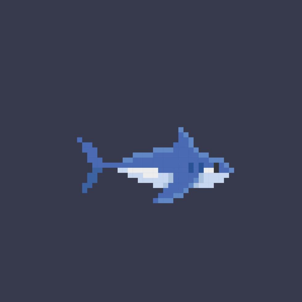 un' squalo nel pixel arte stile vettore