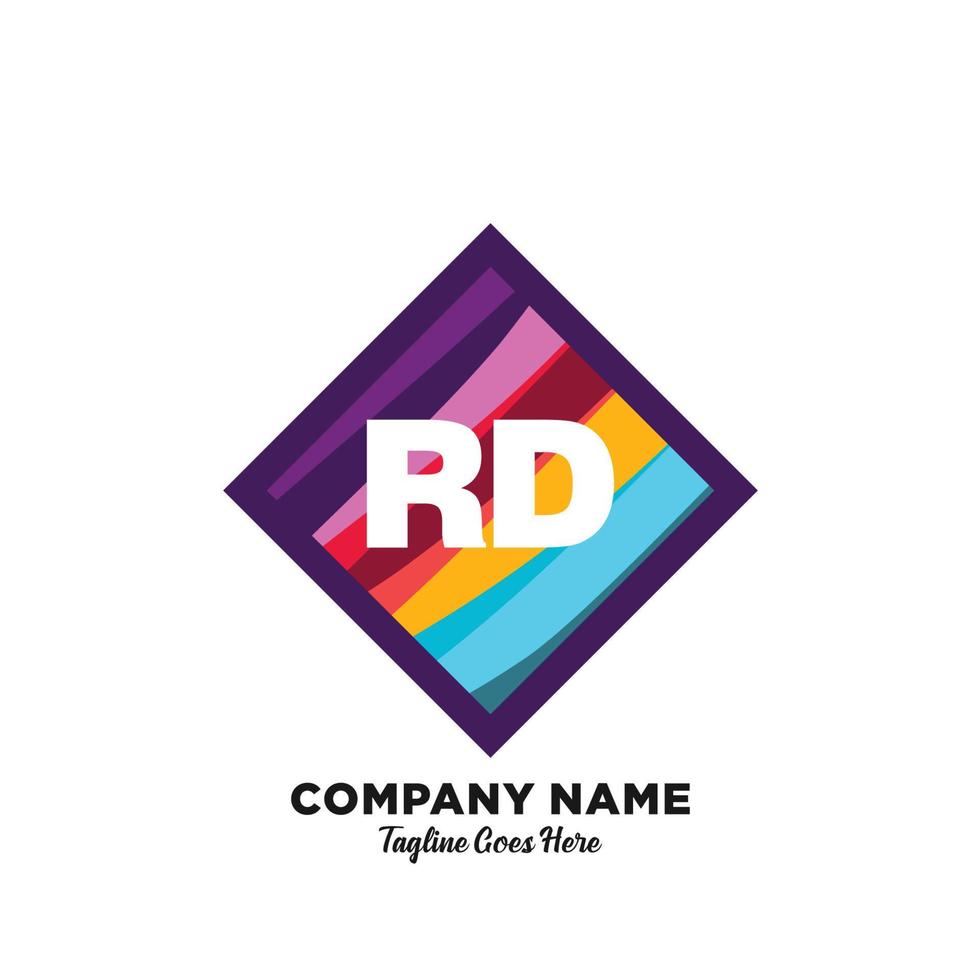 rd iniziale logo con colorato modello vettore. vettore