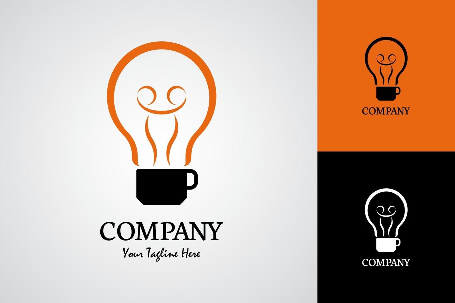 illustrazione di logo del caffè della lampadina vettore