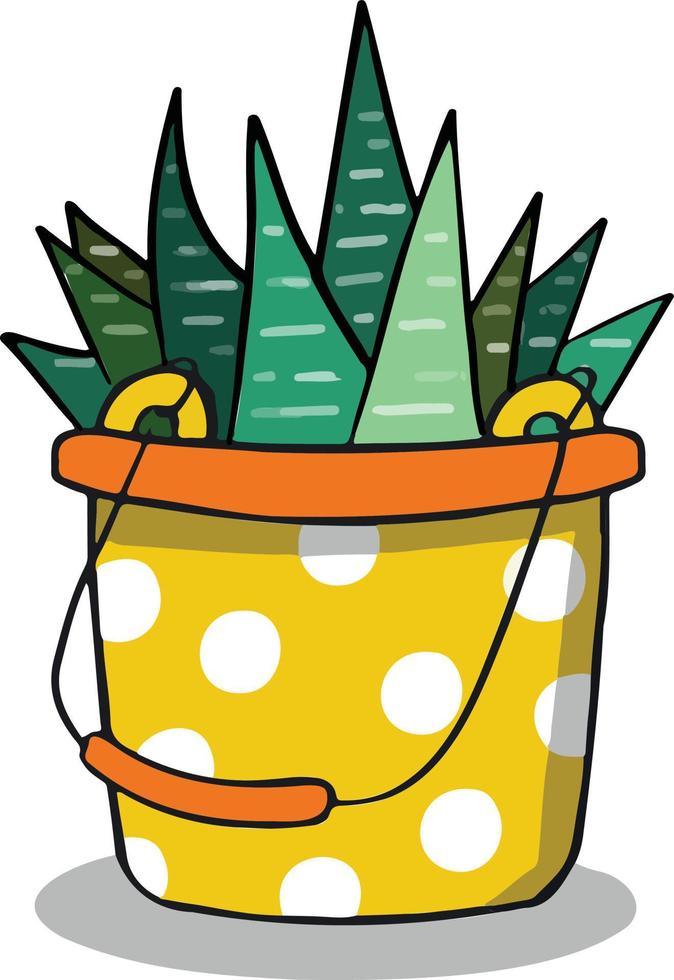 simbolo pianta fiore in vaso cartone animato vettore