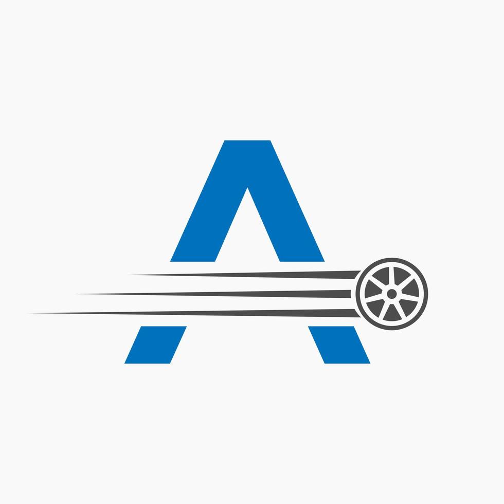 sport auto lettera un' settore automobilistico logo concetto con trasporto pneumatico icona vettore