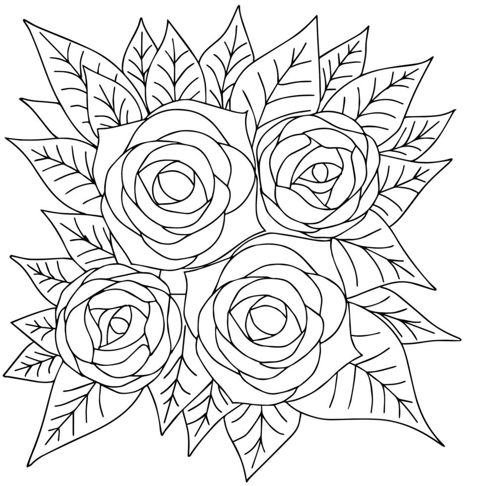 design fiore schema elemento colorazione pagina vettore
