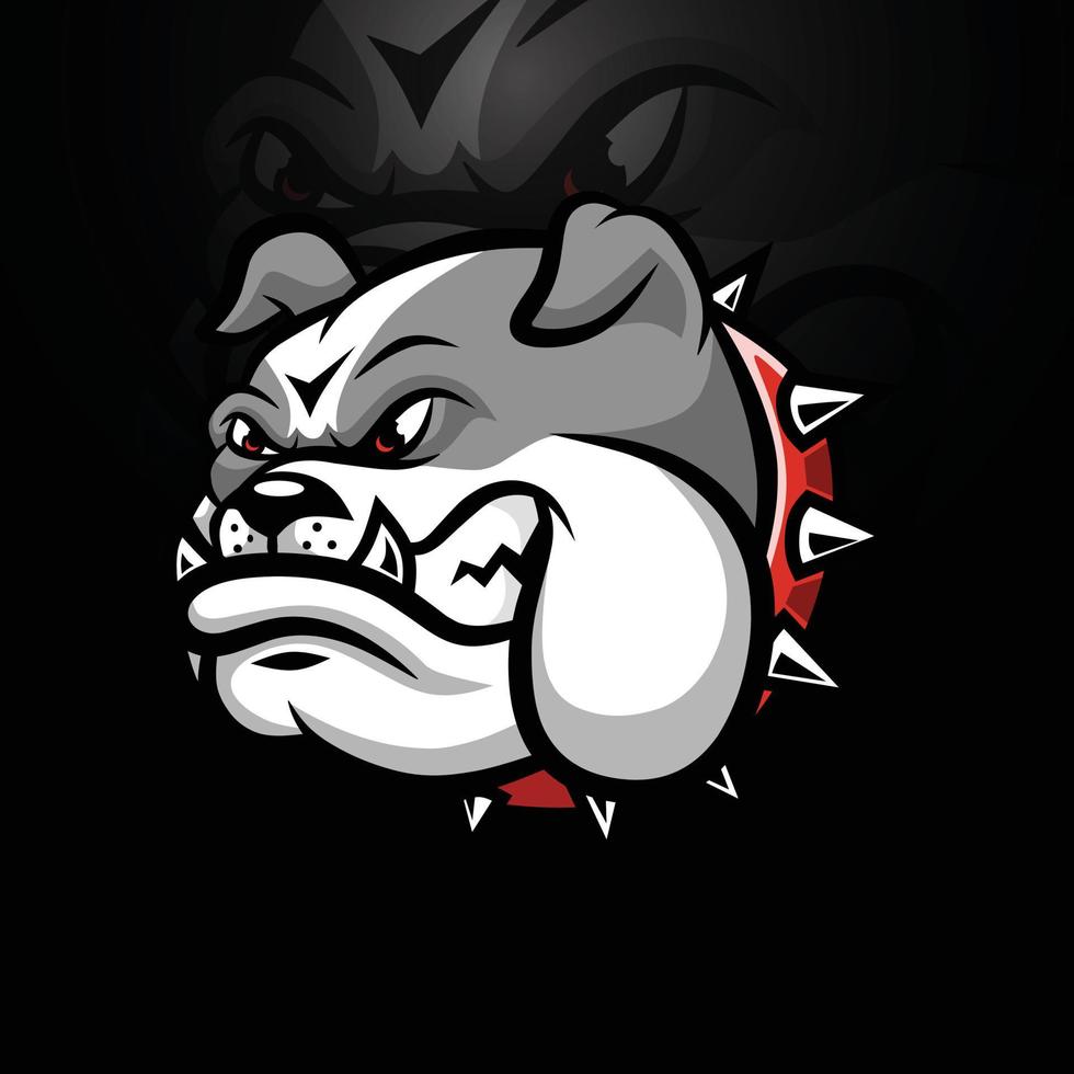 bulldog portafortuna per esport e sport logo design vettore