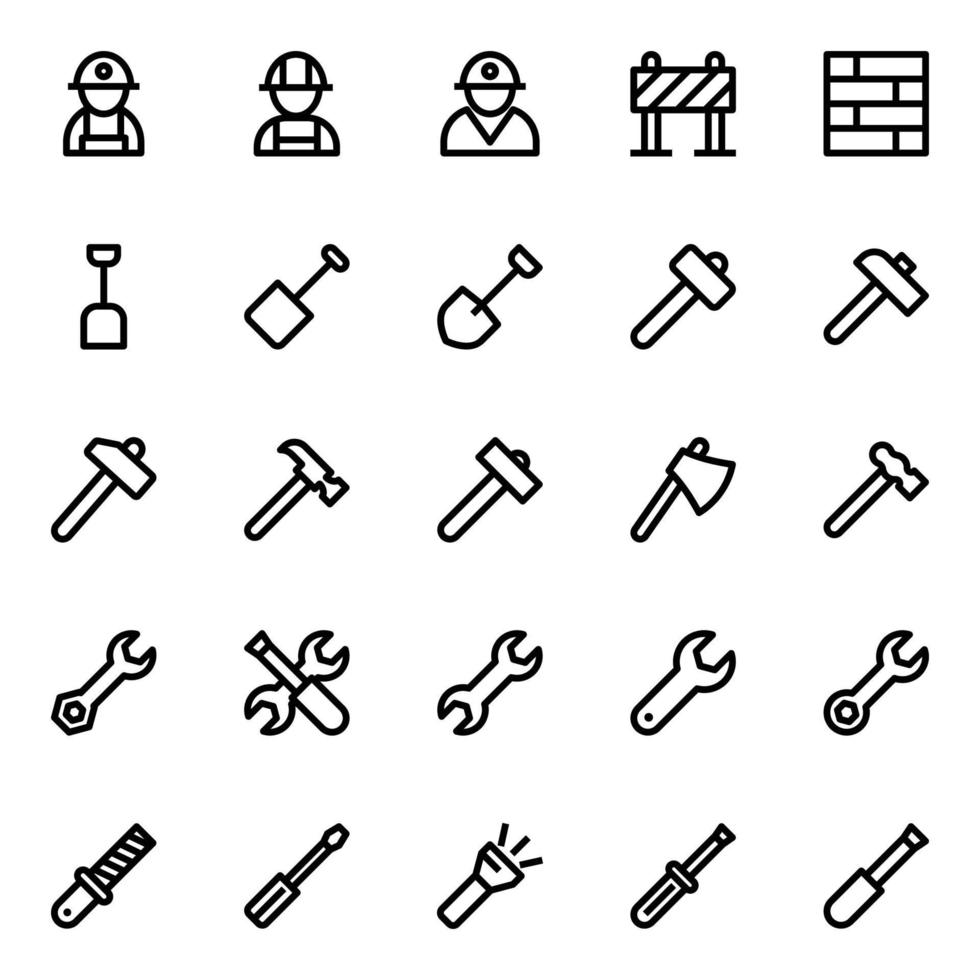 schema icone per utensili e costruzione. vettore