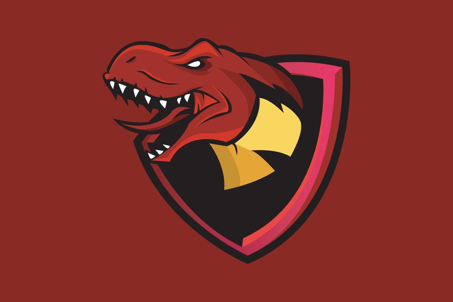 t-rex portafortuna logo vettore illustrazione