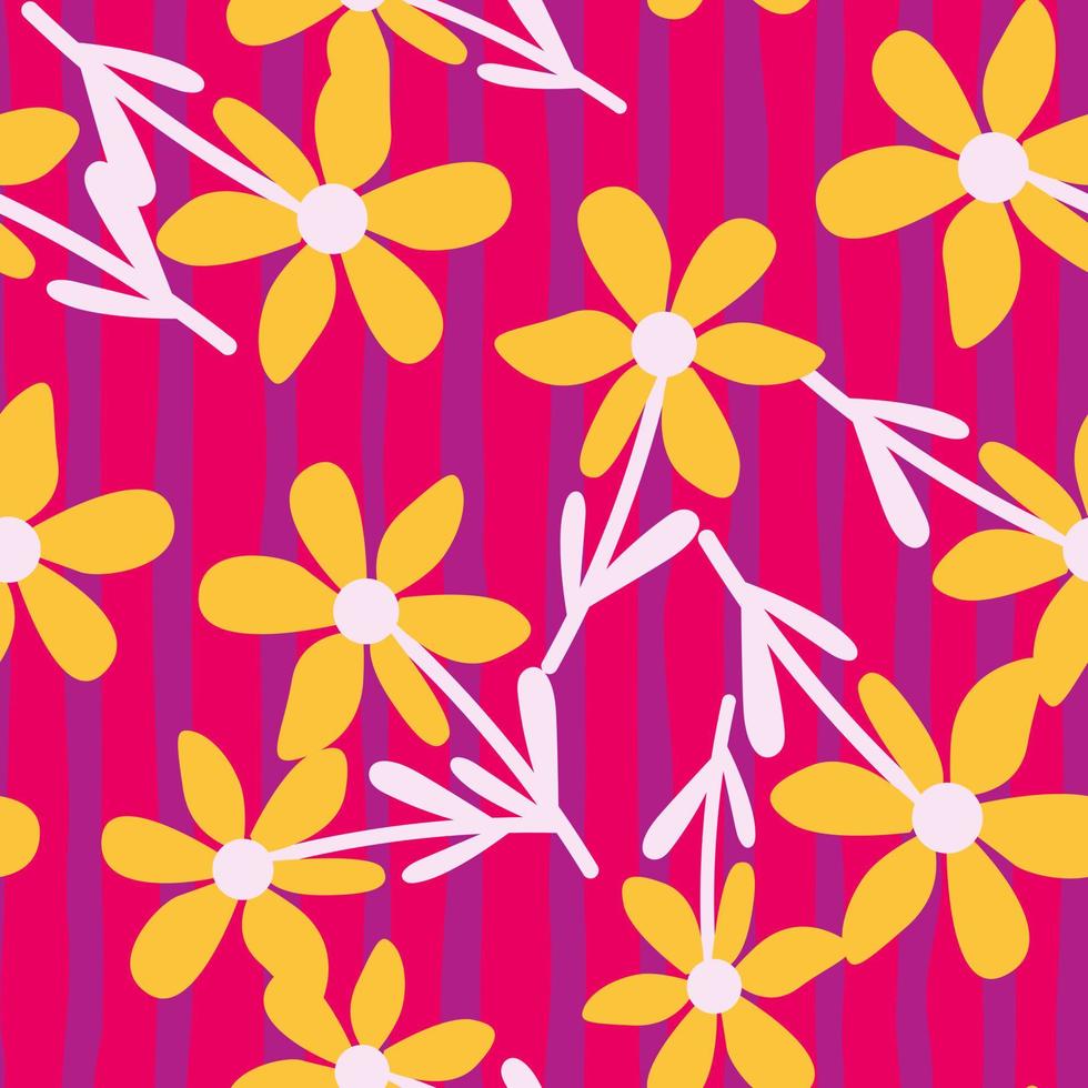 stilizzato tropicale semplice fiore senza soluzione di continuità modello. decorativo floreale ornamento infinito sfondo. vettore
