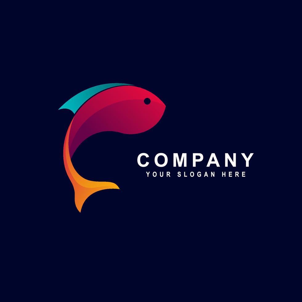 moderno pesce pendenza logo. pesce logo design modello. azienda logo concetto o ristorante. vettore