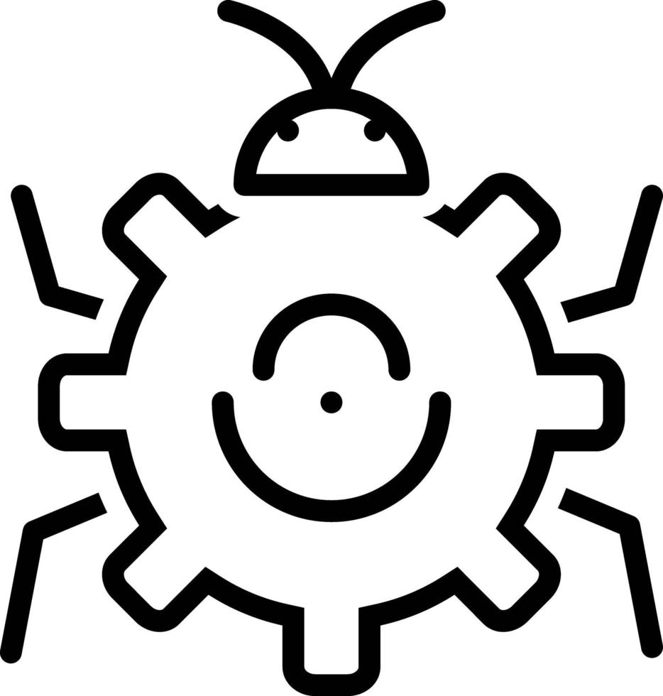 icona della linea per la correzione dei bug vettore