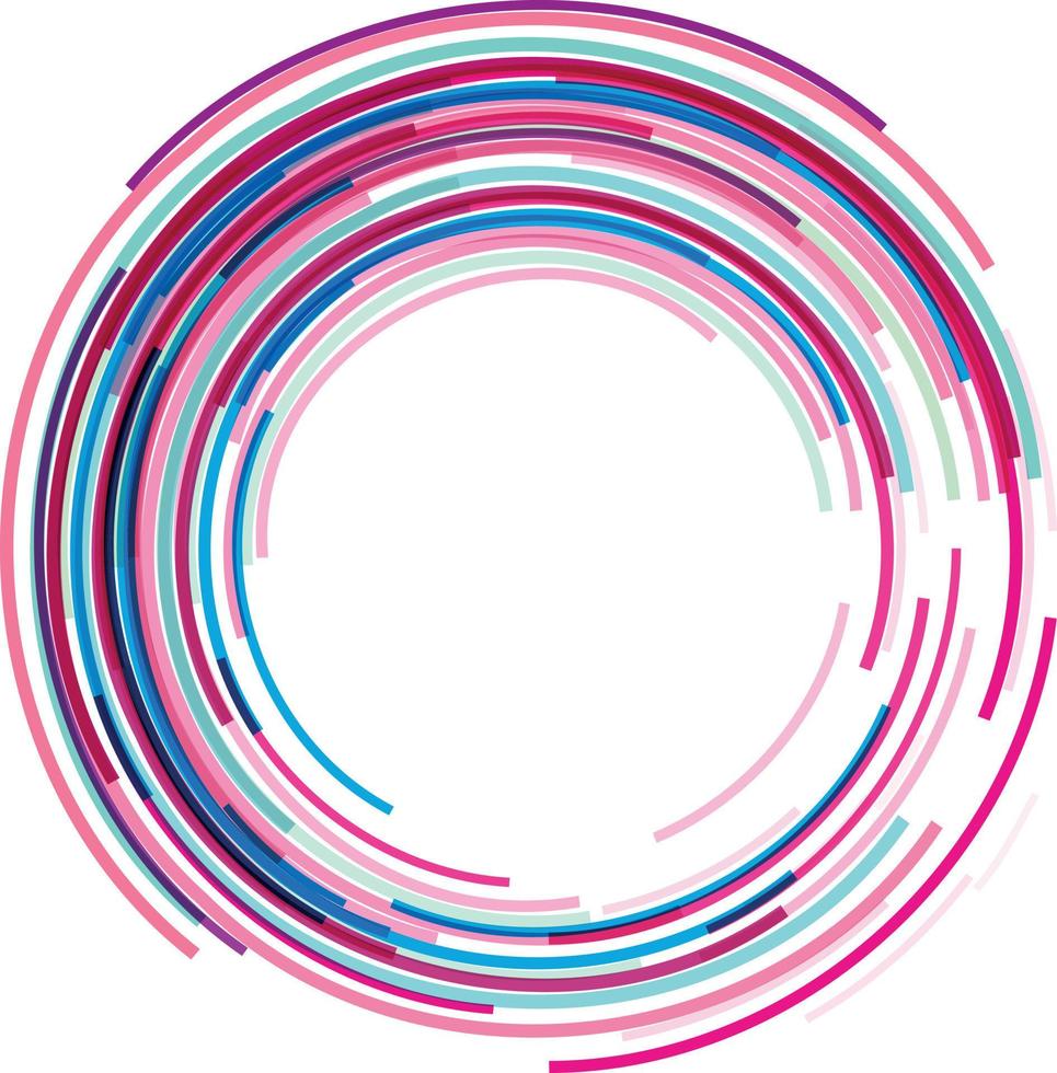 vettore Immagine di il giro forma con colorato Linee