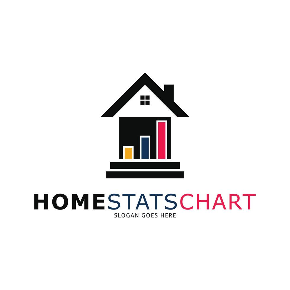 casa statistica grafico icona vettore logo modello illustrazione design