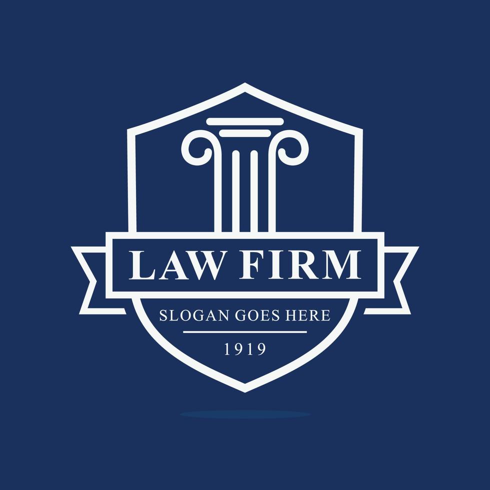 design del logo del pilastro dello studio legale vettore