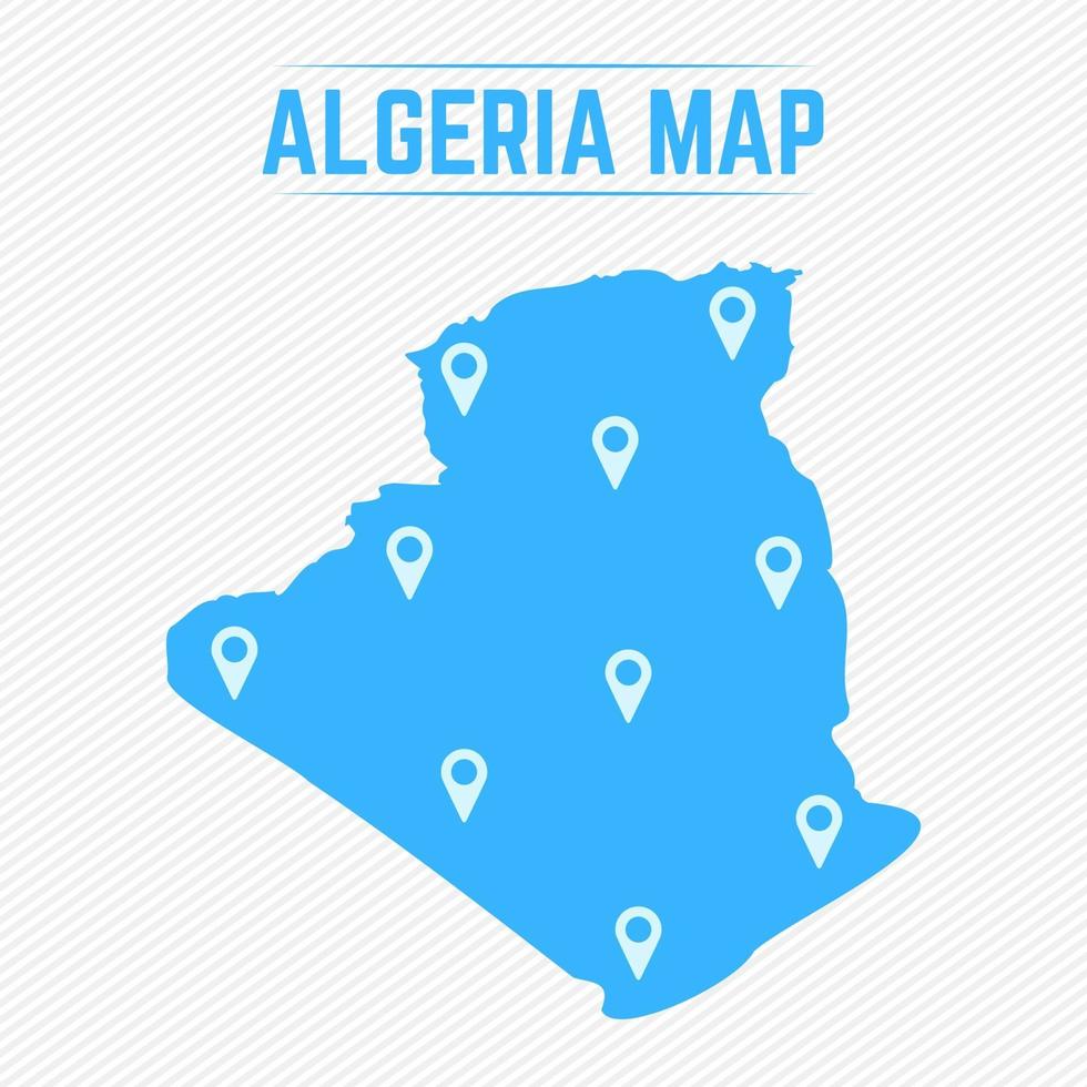 Algeria semplice mappa con icone mappa vettore