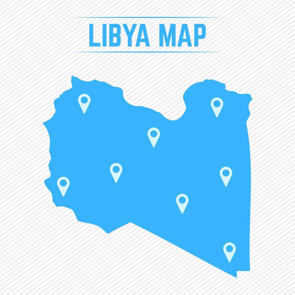 Libia semplice mappa con le icone della mappa vettore