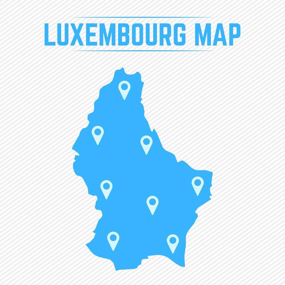 lussemburgo semplice mappa con le icone della mappa vettore