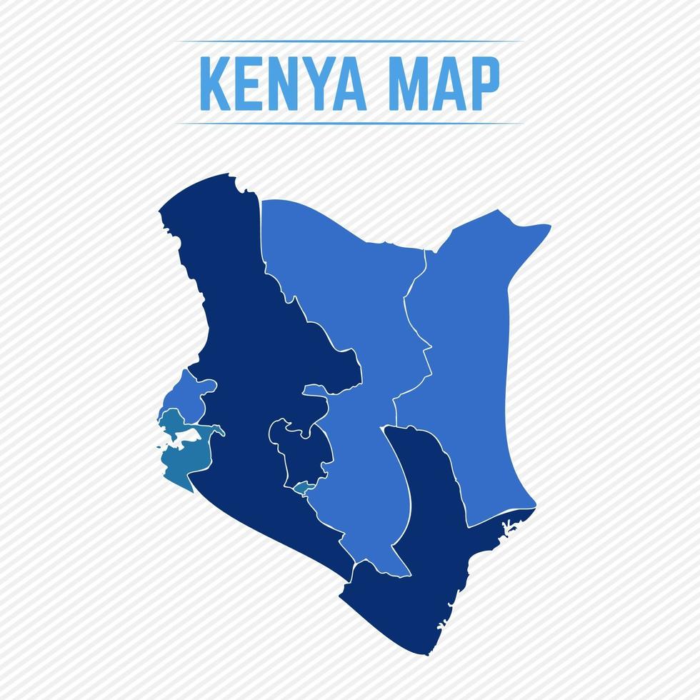 kenya mappa dettagliata con le regioni vettore