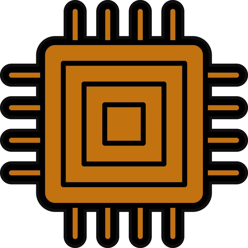 microprocessore vettore icona design